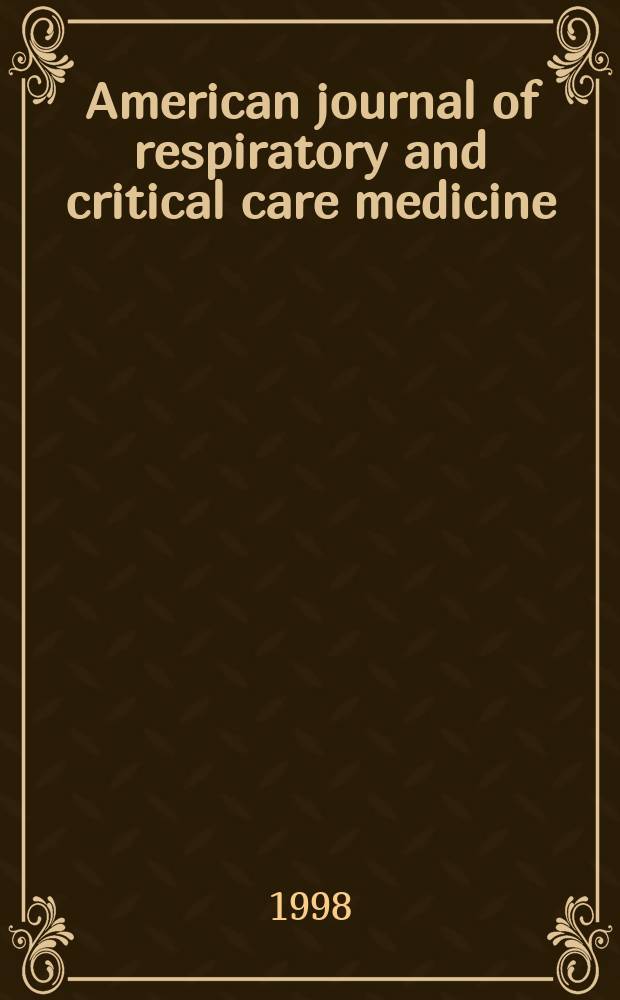 American journal of respiratory and critical care medicine : An offic. journal of the American thoracic soc., Med. sect. of the American lung assoc. Formerly the American review of respiratory disease. Vol.158, №5(Pt.2) : Respiratory health hazards in agriculture