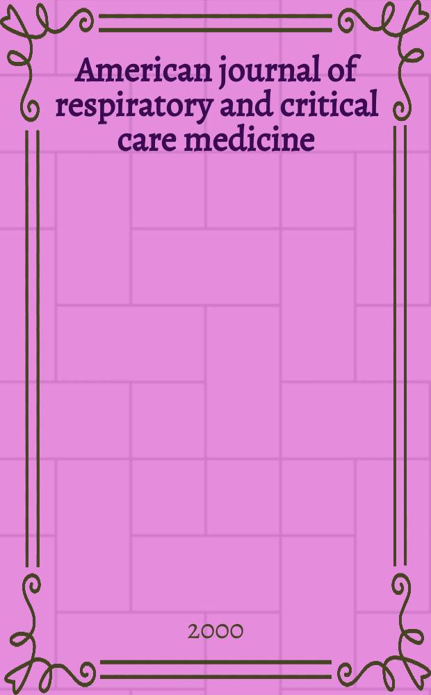 American journal of respiratory and critical care medicine : An offic. journal of the American thoracic soc., Med. sect. of the American lung assoc. Formerly the American review of respiratory disease. Vol.161, №3(Pt.2) : Asthma: the important questions