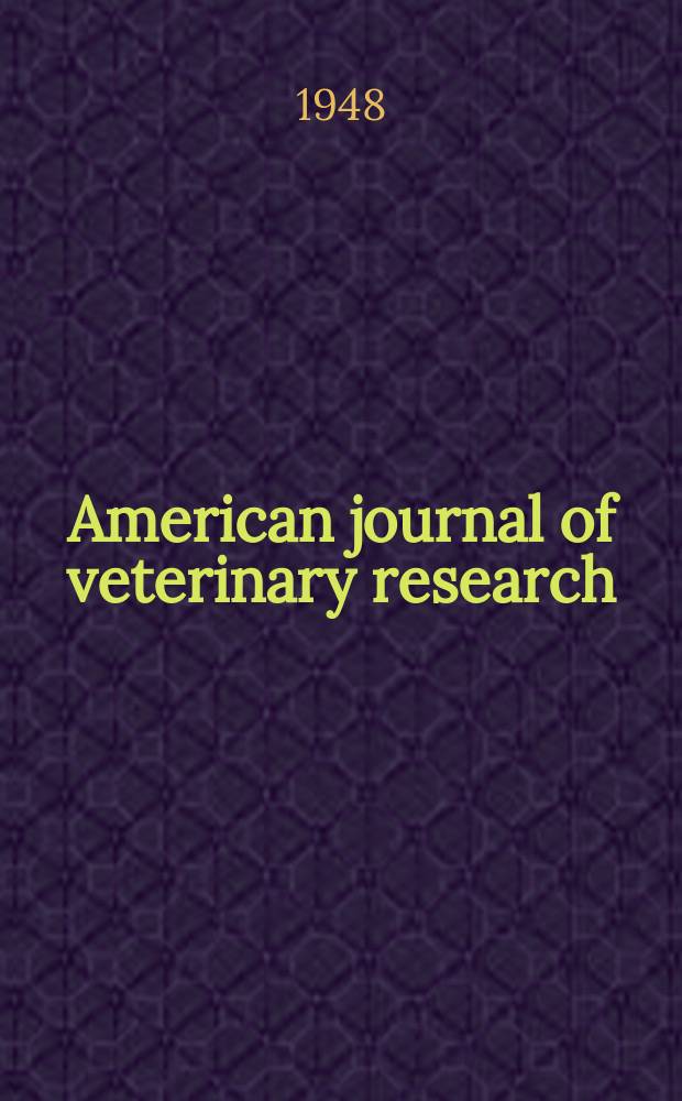 American journal of veterinary research