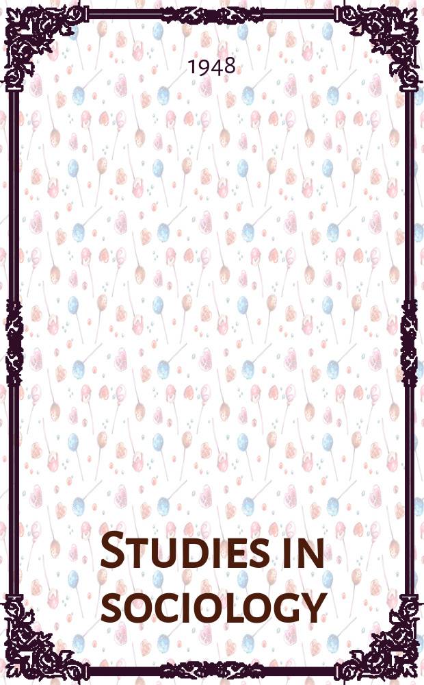 Studies in sociology