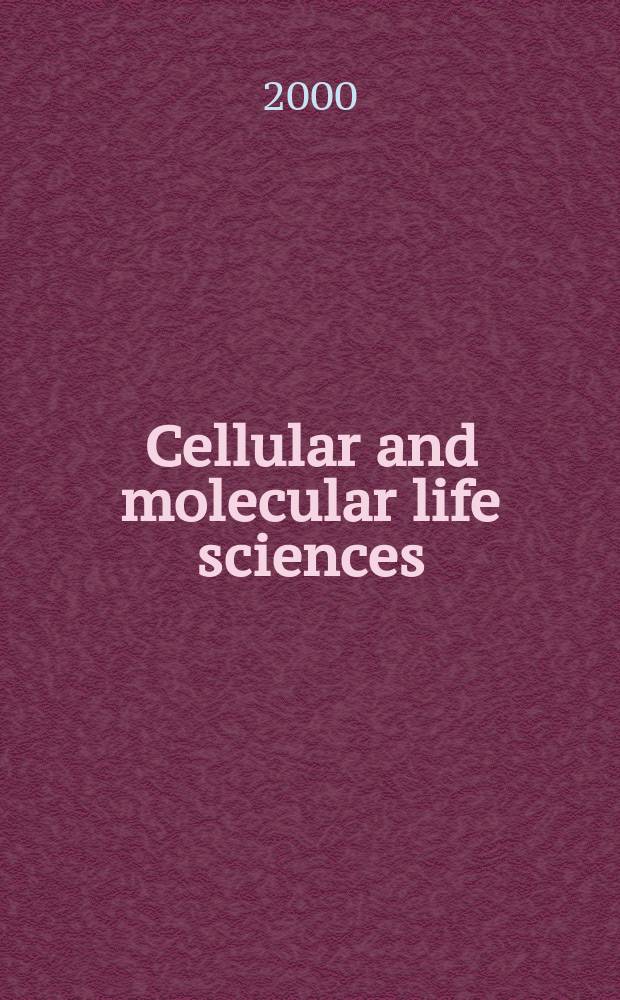 Cellular and molecular life sciences : CMLS Formerly Experientia. Vol.57, Указатель