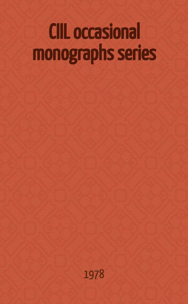 CIIL occasional monographs series