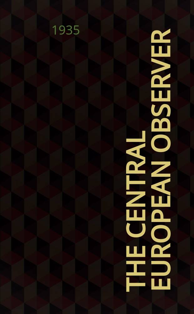 The Central European observer : A fortnightly review