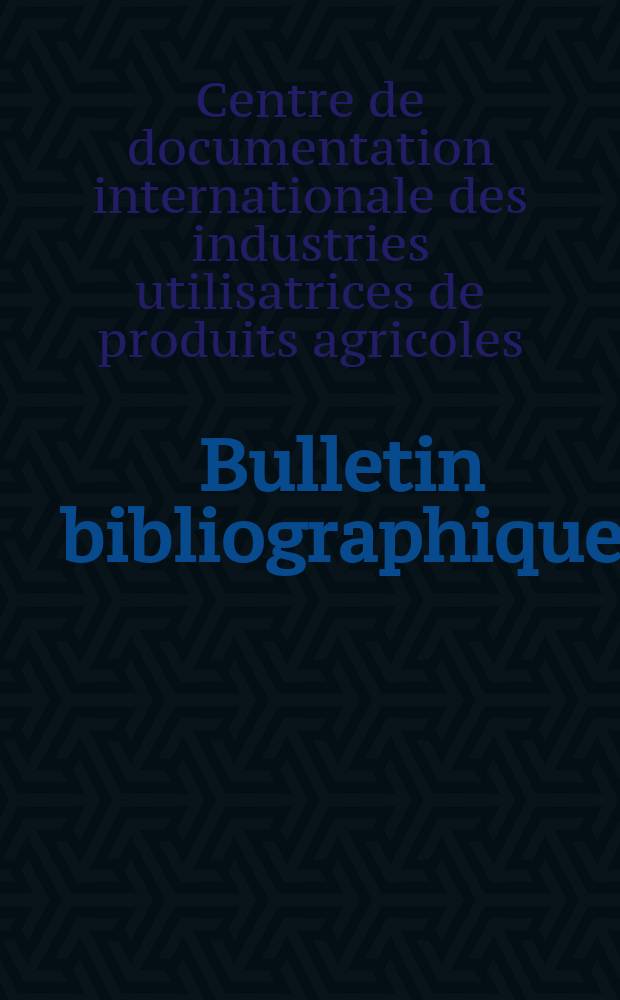 Bulletin bibliographique