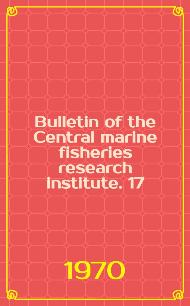 Bulletin of the Central marine fisheries research institute. 17 : Mackerel and oil sardine tagging programme. 1966-67 to 1968-69