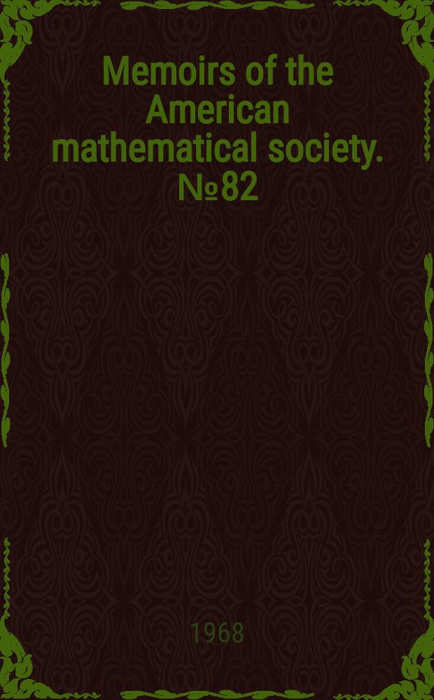 Memoirs of the American mathematical society. №82 : Cohomology of co algebras