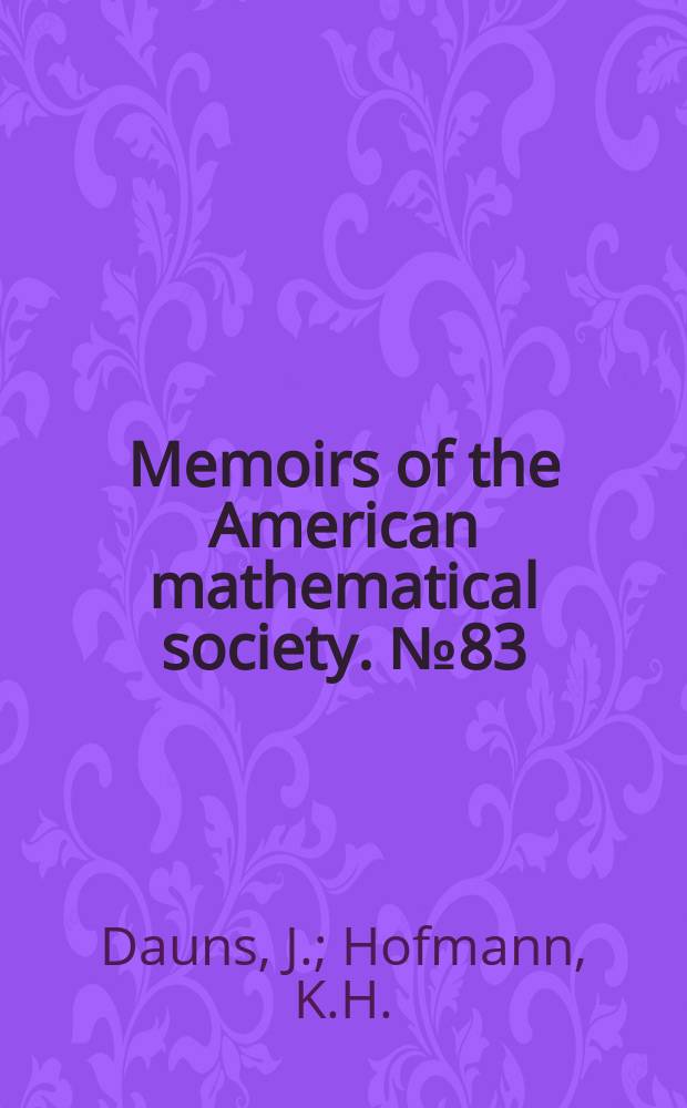 Memoirs of the American mathematical society. №83 : Representation of rings by sections