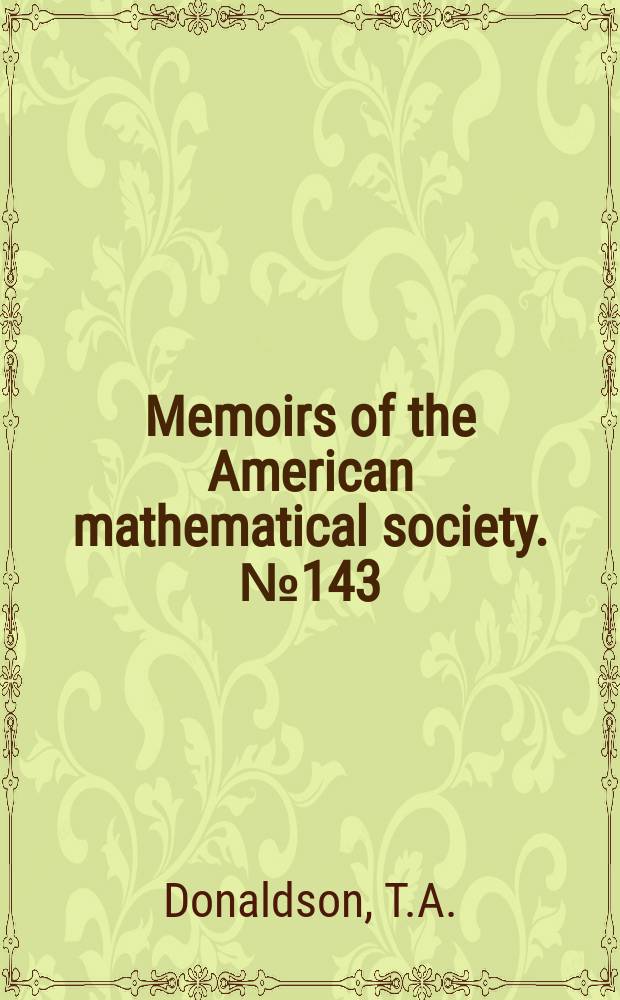 Memoirs of the American mathematical society. №143 : Laplace transform calculus for partial differentia operators