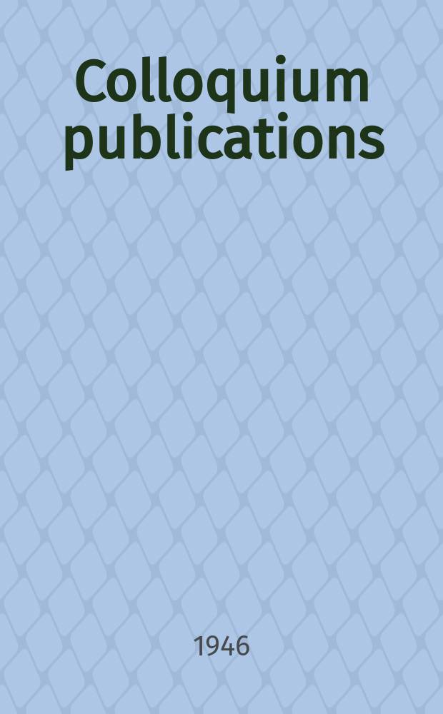 Colloquium publications