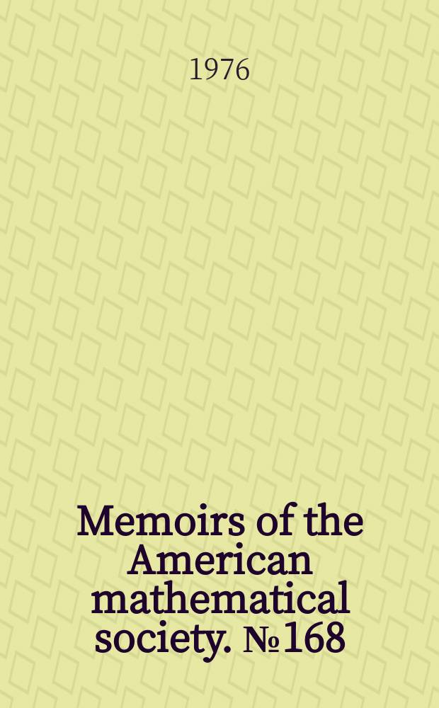 Memoirs of the American mathematical society. №168 : Singular perturbations and differential ...