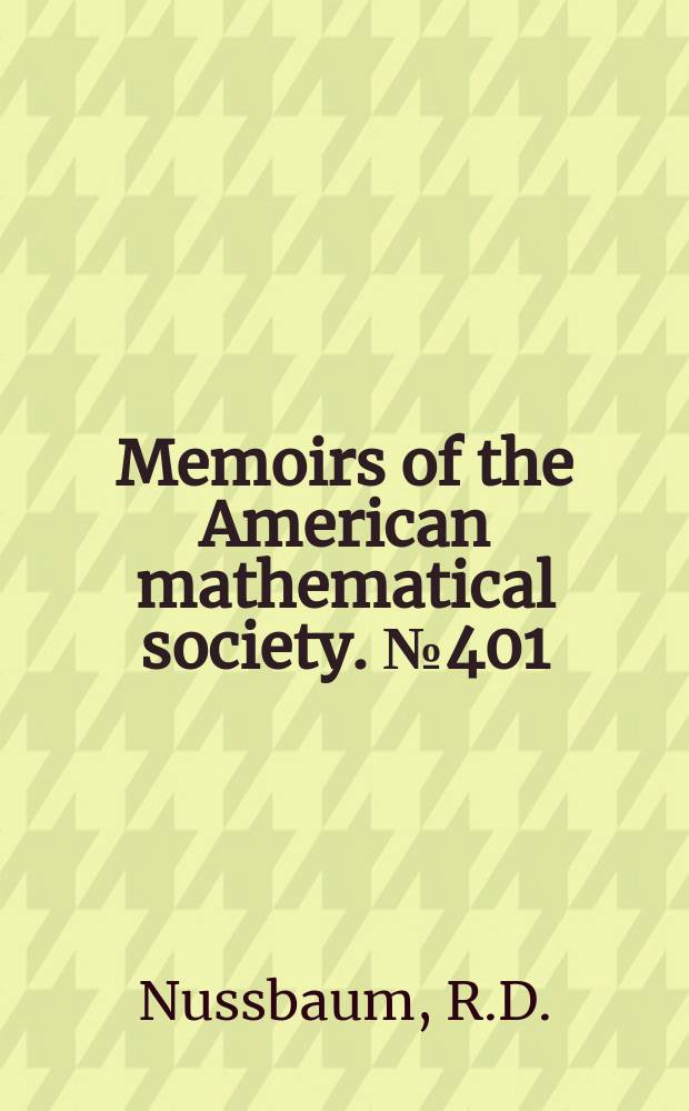 Memoirs of the American mathematical society. №401 : Iterated nonlinear ...
