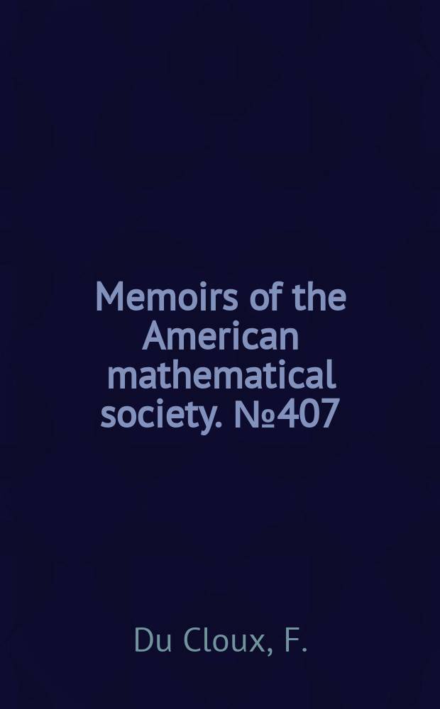 Memoirs of the American mathematical society. №407 : Repr&eacute;sentations de longueur finie des groupes ...