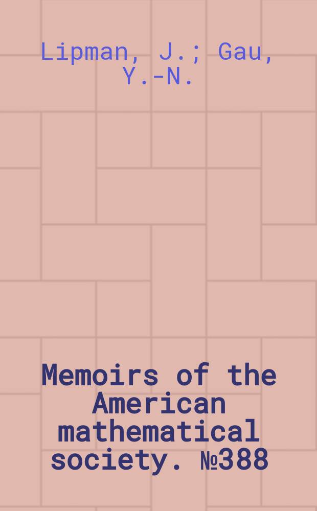 Memoirs of the American mathematical society. №388 : Topological invariants .... Embedded ...