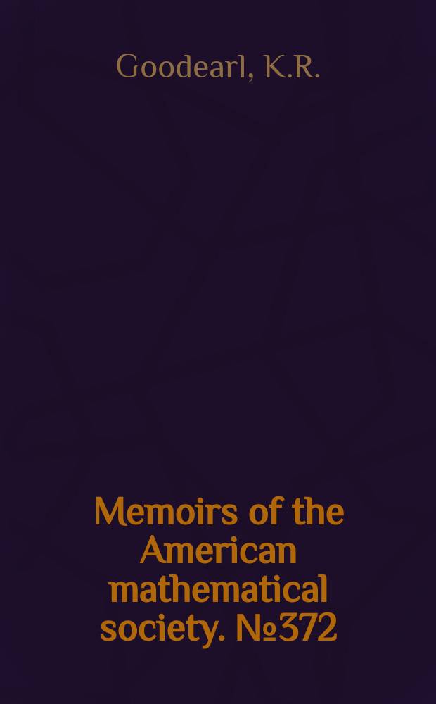 Memoirs of the American mathematical society. №372 : Classification of ring ...