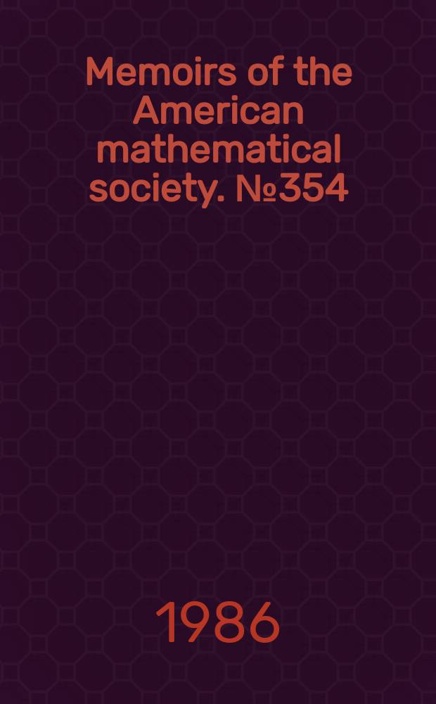 Memoirs of the American mathematical society. №354 : Subnormal operators and representations ...