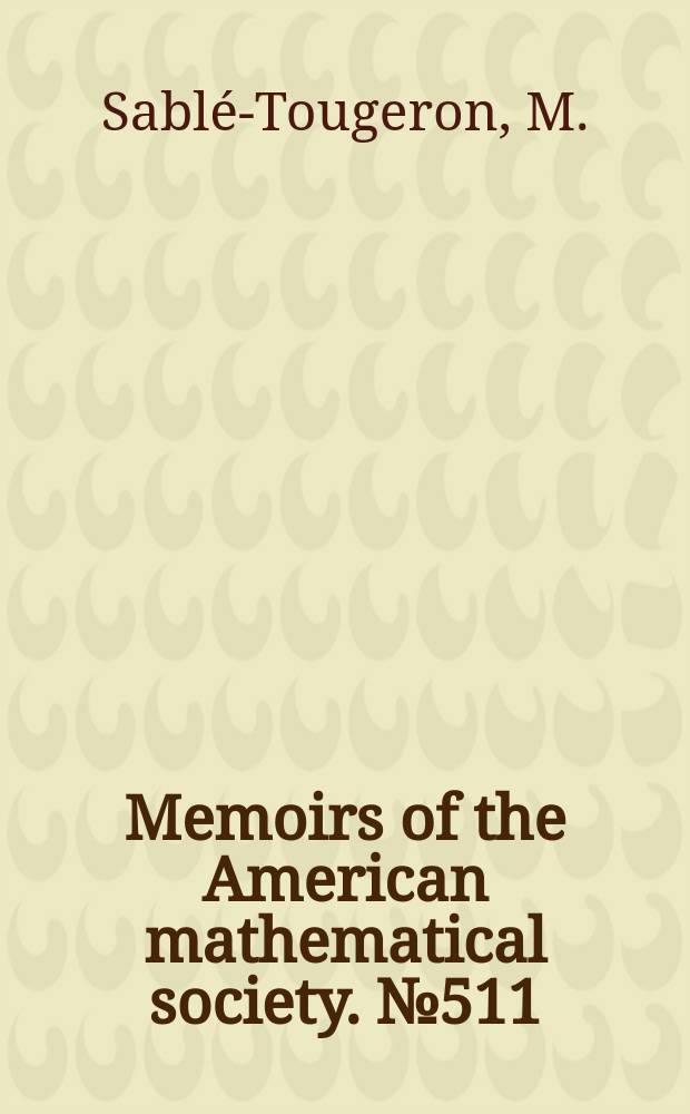 Memoirs of the American mathematical society. №511 : Ondes de gradients multidimensionnelles