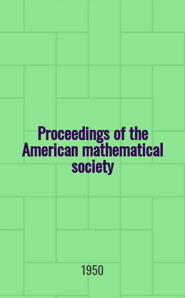 Proceedings of the American mathematical society