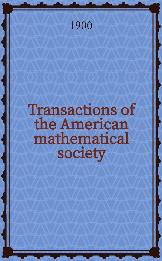 Transactions of the American mathematical society