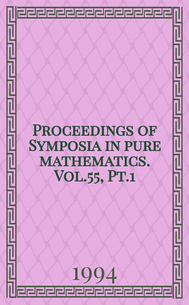 Proceedings of Symposia in pure mathematics. Vol.55, Pt.1 : Motives