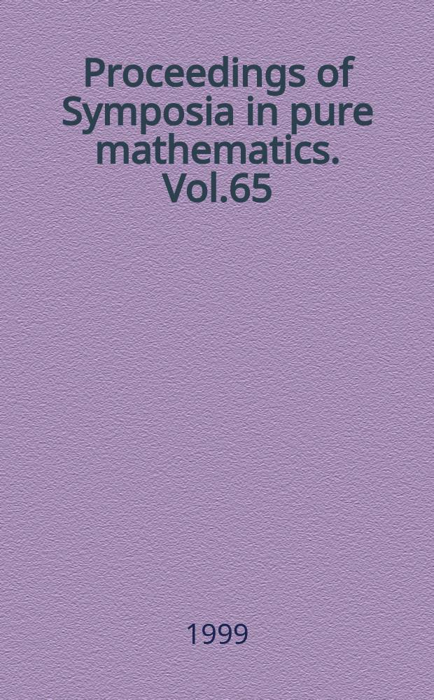 Proceedings of Symposia in pure mathematics. Vol.65 : Differential equations: La Pietra