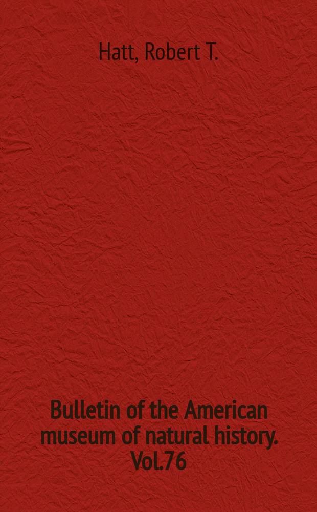 Bulletin of the American museum of natural history. Vol.76 : Lagomorpha and Rodentia other than Sciuridae, Anomaluridae and Idiuridae, collected by the American museum Congo expedition