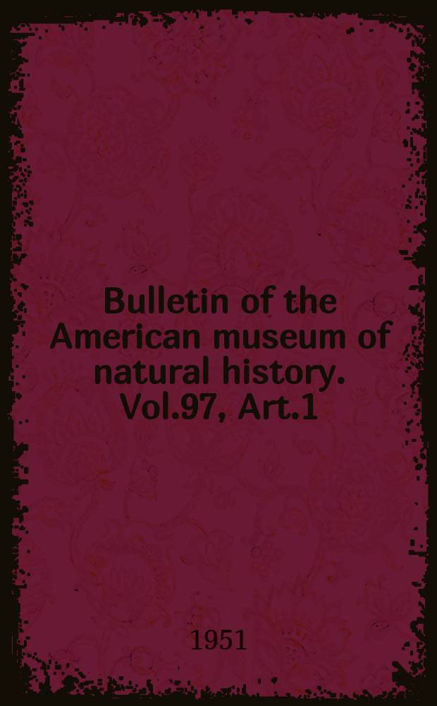 Bulletin of the American museum of natural history. Vol.97, Art.1 : Shoal-water geology and environments, eastern Andros Island, Bahamas