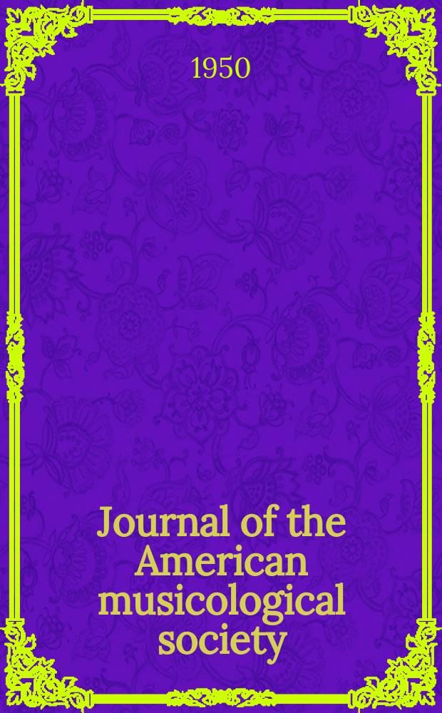 Journal of the American musicological society