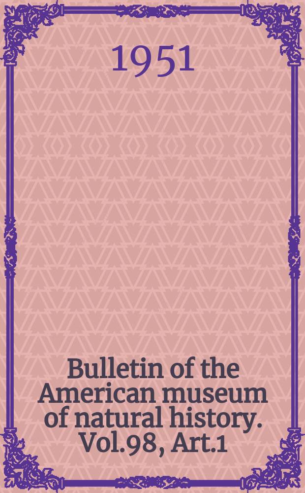 Bulletin of the American museum of natural history. Vol.98, Art.1 : Studies on the structure of the fish school