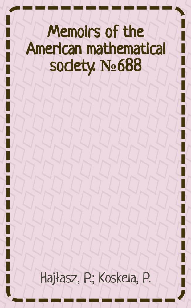 Memoirs of the American mathematical society. №688 : Sobolev met Poincar&eacute;
