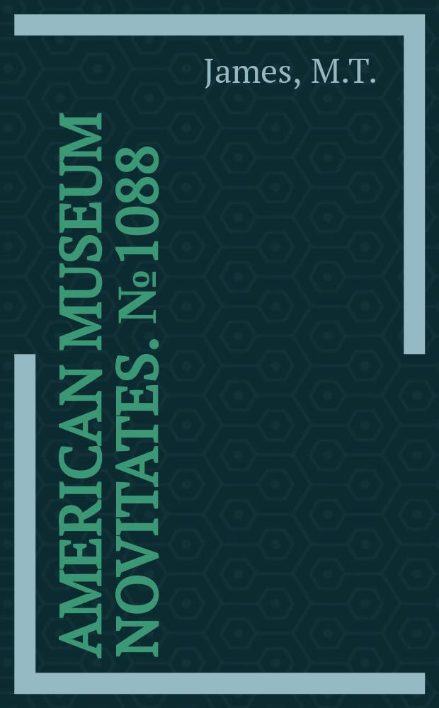 American museum novitates. №1088 : Notes on some African Stratiomyidae (Diptera) belonging to genera related to odontomyia
