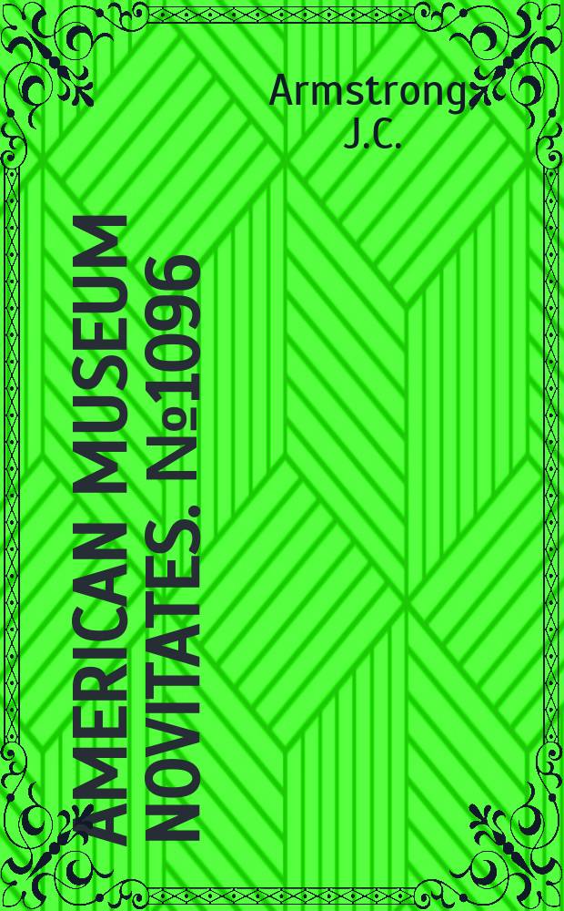 American museum novitates. №1096 : New species of Caridea from the Bermudas