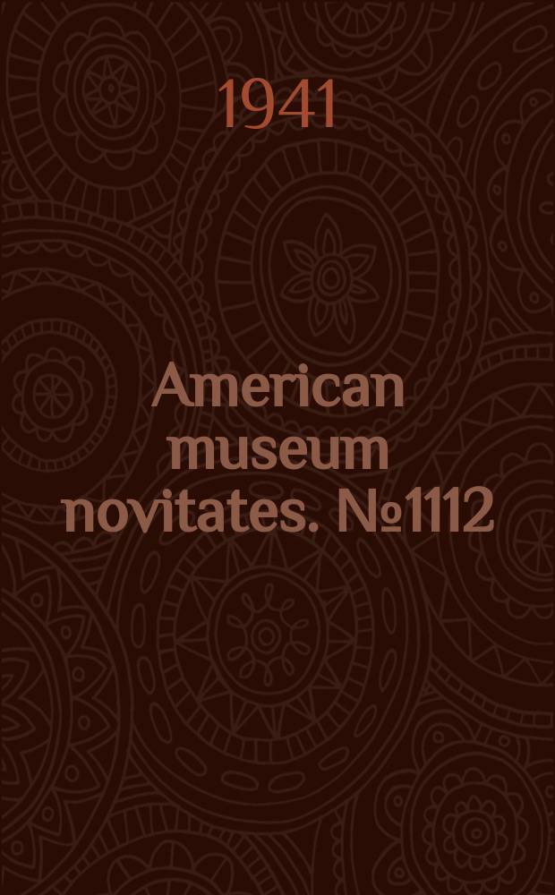 American museum novitates. №1112 : A new Galidia (Viverridae) from Madagascar