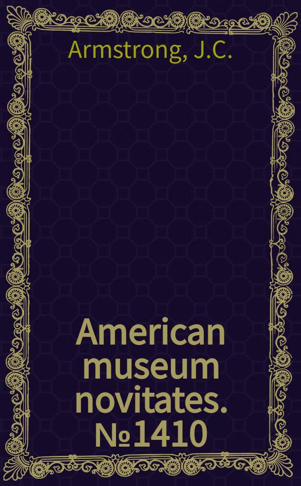 American museum novitates. №1410 : New Caridea from the Dominican Republic
