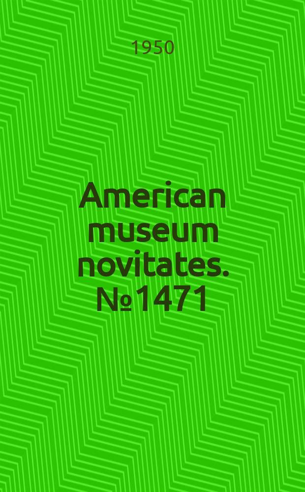 American museum novitates. №1471 : Contributions towards the knowledge of the migration of butterflies