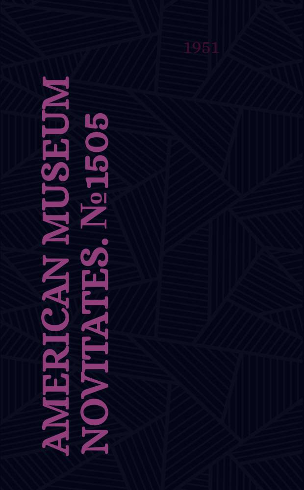 American museum novitates. №1505 : New stingless bees (Meliponidae) from Panama and the Canal Zone