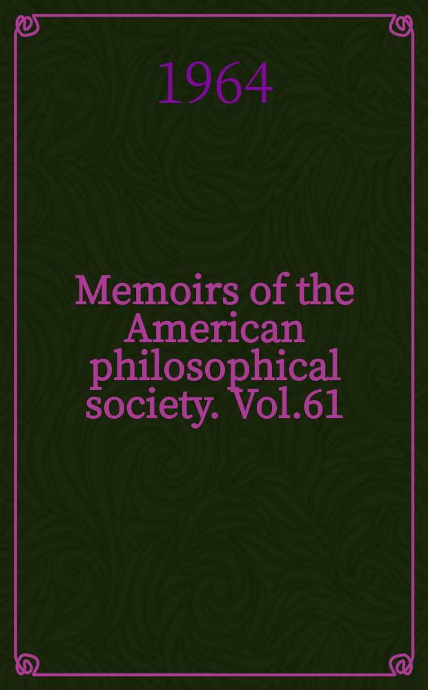 Memoirs of the American philosophical society. Vol.61 : Population redistribution and economic growth United States, 1870-1950