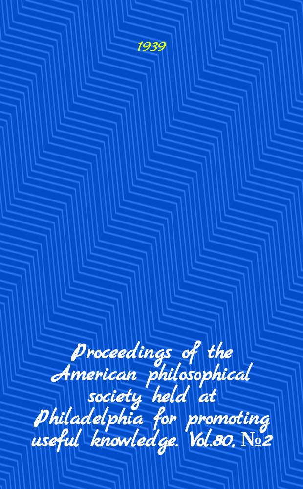 Proceedings of the American philosophical society held at Philadelphia for promoting useful knowledge. Vol.80, №2 : Post-natal development of the human outer nose