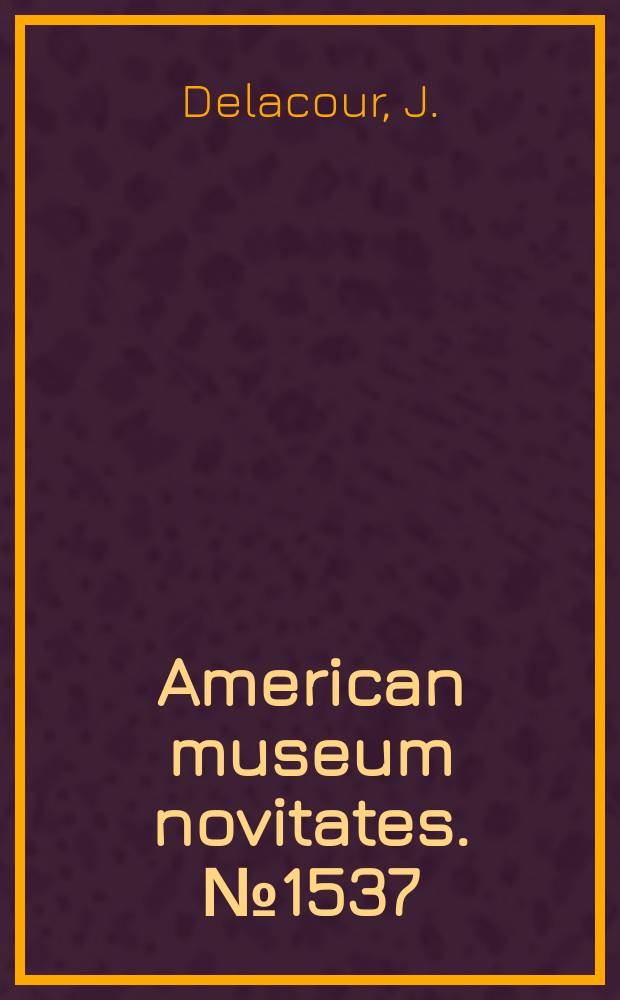 American museum novitates. №1537 : Preliminary note on the taxanomy of Canada Geese, Branta canadensis