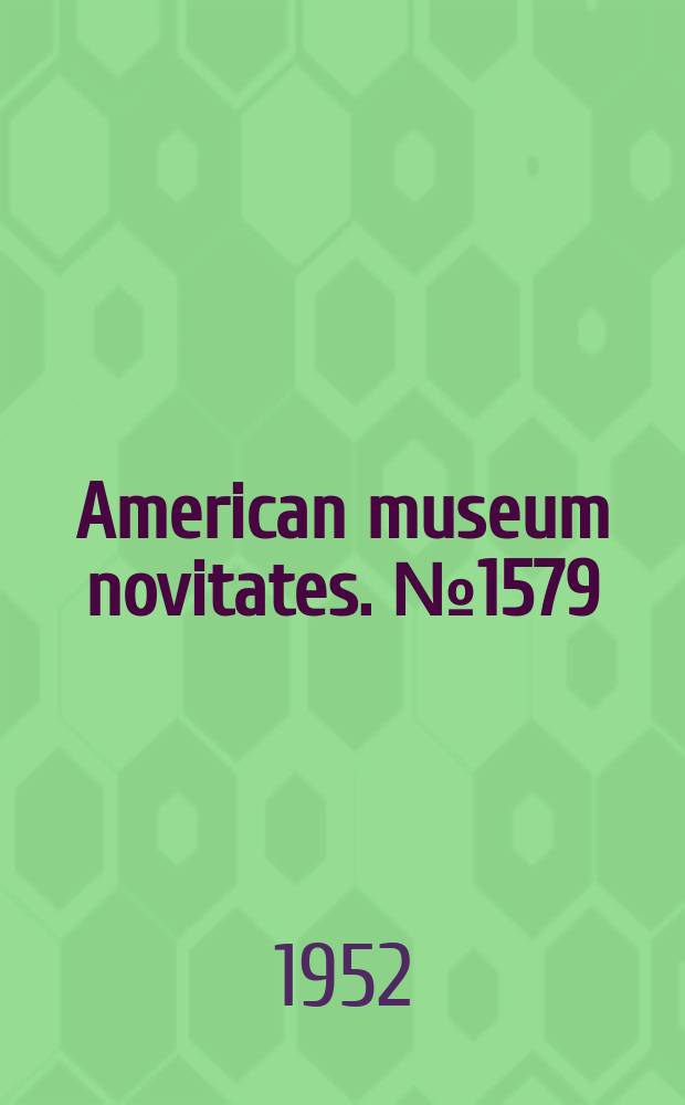 American museum novitates. №1579 : The American species of Cylindrostethus Mayr (Hemiptera, Geridae)