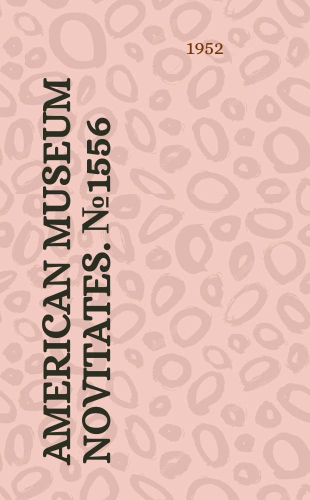American museum novitates. №1556 : A new fish of the genus Bregmacems from the Straits of Florida