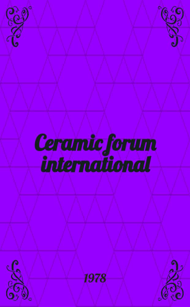 Ceramic forum international : Berichte der Deutschen keramischen Ges. Ztschr. f&uuml;r die keramische Industrie u. Forschung. Offiz. Organ der Deutschen keramischen Ges. Bd.55, №2 : Helmut Lehmann zum 60. Geburtstag