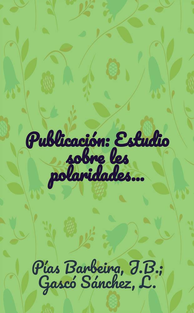 [Publicación] : Estudio sobre les polaridades ...