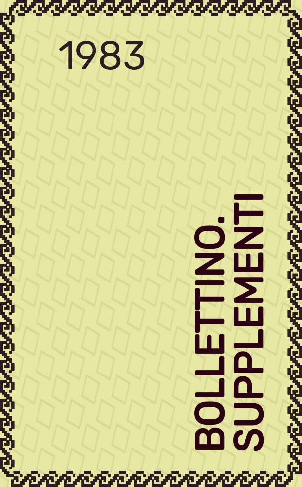 Bollettino. Supplementi