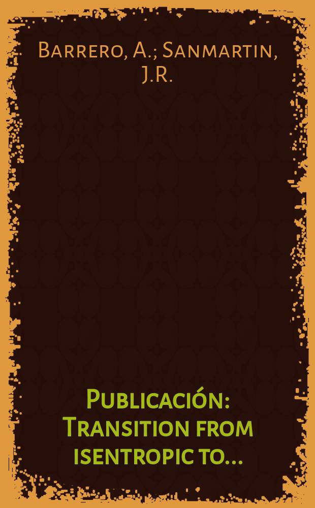 [Publicación] : Transition from isentropic to ...