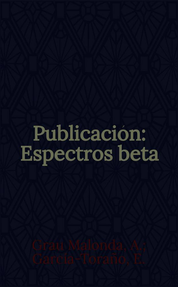 [Publicación] : Espectros beta