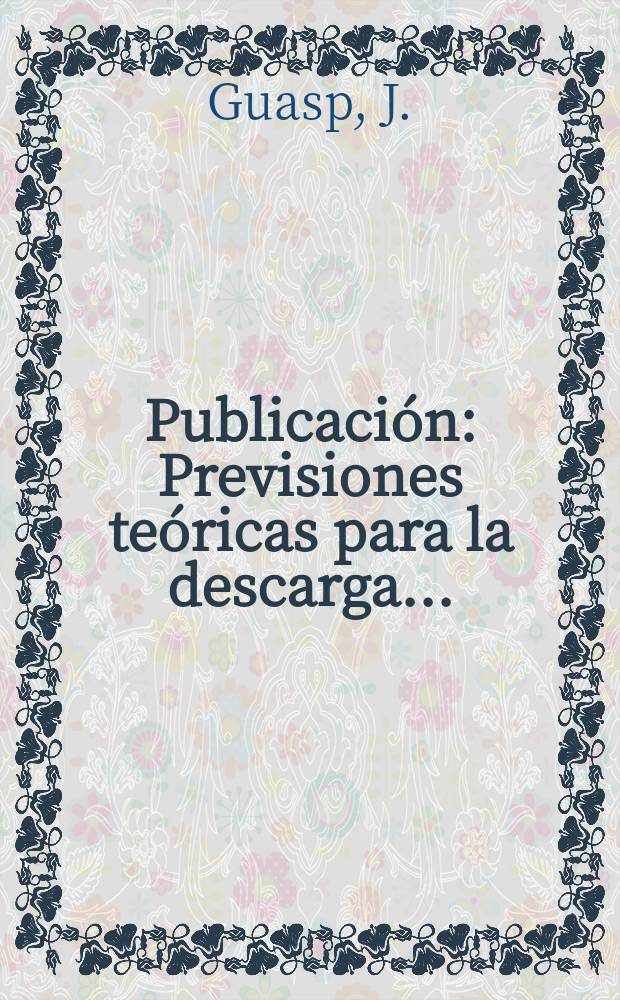 [Publicación] : Previsiones teóricas para la descarga ...