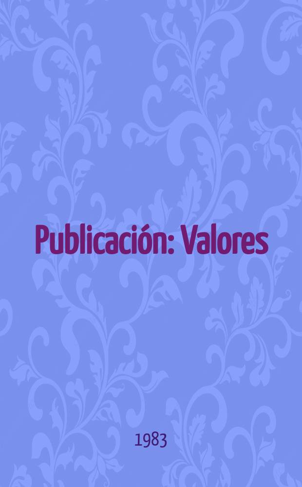 [Publicación] : Valores