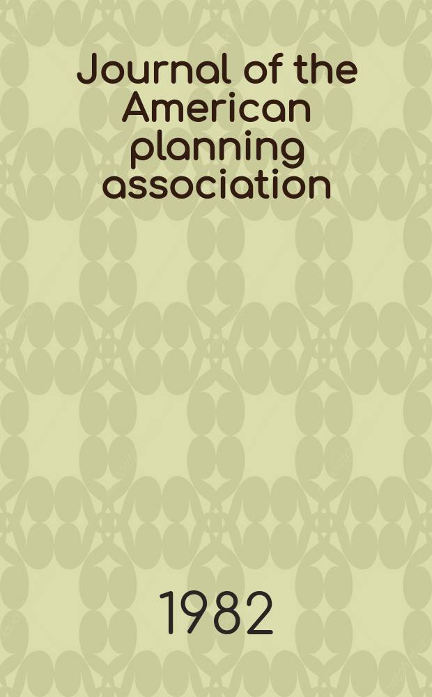 Journal of the American planning association