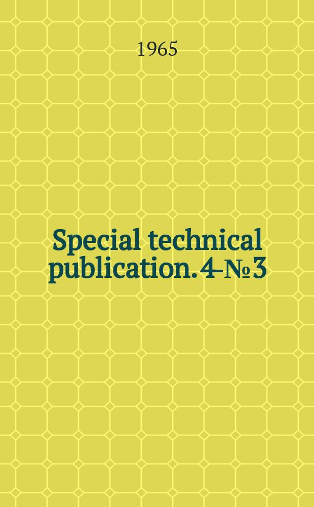 Special technical publication. 48-№3 : Fink inorganic index to the powder diffraction file 1964