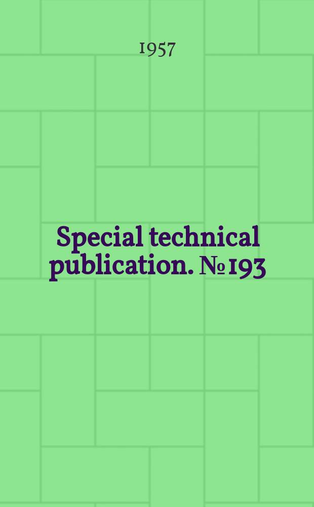 Special technical publication. №193 : Symposium on vane shear testing of soils